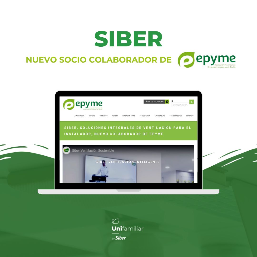 #NewsBySiber
<a href="/Epymesevilla/">Epyme</a> y #SIBER han establecido una alianza en la que SIBER ofrecerá a los instaladores sus soluciones de alta eficiencia energética en ventilación mecánica controlada y aseguramiento de la calidad de aire interior como socio colaborador 👏
#UniFamiliarBySiber