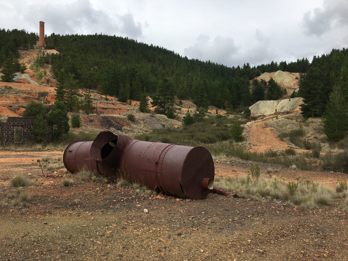 drianwright's tweet photo. Went to Sunny Corner today. The toxic moonscape is confronting. Textbook acid-mine-drainage still bubbling out of mine workings a century after they closed (pH just above 3). Metal concentrations are stratospheric. When mine operations close - we must clean-up the mess! https://t.co/GCJaHqIvXq