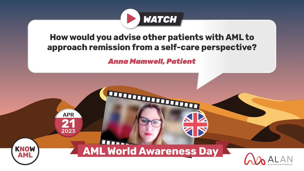 In preparation for #AMLWorldAwarenessDay, @annamam09, a Know AML ambassador, discusses how she would advise other patients with #AML to approach #remission from a #selfcare perspective. 🎥 loom.ly/xFLiZZI #KnowAML