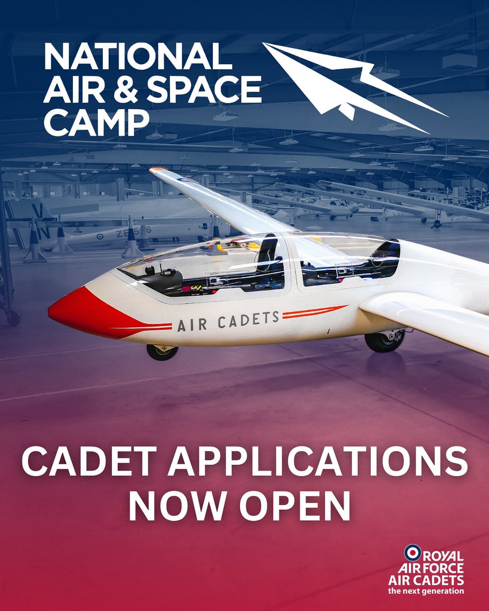 1/3 Applications for #NASC 2023 are now open!! 

One of the <a href="/aircadets/">RAF Air Cadets</a> flagship camps will deliver specialist aviation, space, engineering and cyber training and experiences! 

<a href="/ComdtAC/">Commandant RAF Air Cadets</a> @SNIRAFACMedia 
<a href="/AirCadetsNorth/">North Region - RAF Air Cadets</a> <a href="/WandWAirCadets/">Wales & West Region</a> <a href="/aircadetslaser/">Air Cadets LaSER</a> <a href="/SWRegionRAFAC/">South West Region RAFAC</a> <a href="/CERegionRAFAC/">C & E Region RAFAC</a>