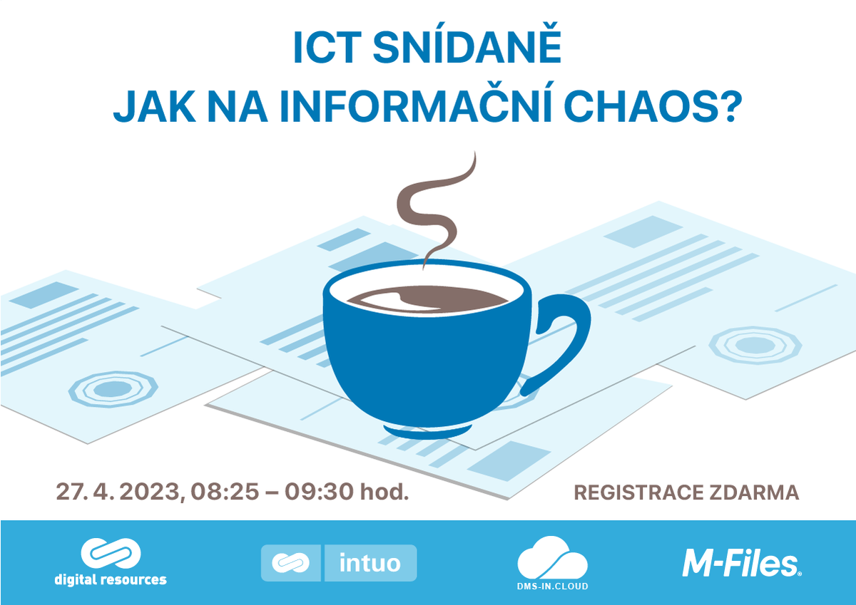 Digres_cz's tweet photo. ICT snídaně: Jak na informační chaos?, 27. 4. 2023, 8:25 - 9:30, Praha. Registrace ZDE: https://t.co/7gdlLQIaRI.
Zaregistrujte se - těšíme se na Vás!
#ICTsnidane #ICTBreakfast #informacnichaos #spravainformaci #spravadokumentu https://t.co/h4DzzXX0P0