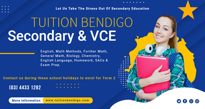 ** Secondary &amp; VCE Tuition - Enrol for Term 2 **

Contact us during these school holidays to reserve your place for Term 2! Our tutors work beside every student, no classes! 

For info  bookings please CALL: (03) 4433 1282 or visit: tuitionbendigo.com
#term2 #easter