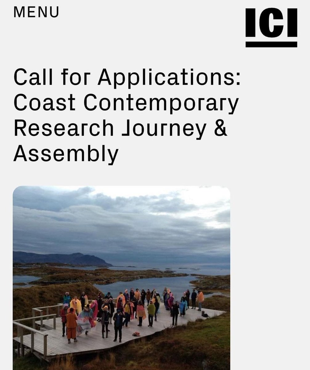 Open Call, Deadline April 9:

coastcontemporary.no/open-calls