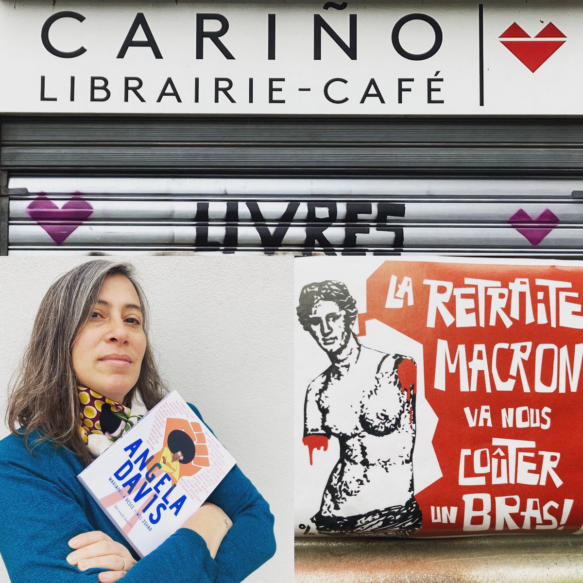🇫🇷 [no pasarán] 🚫
Les combats sociaux se sont toujours gagnés dans le mvt collectif.
En solidarité ac le mvt social contre la réforme injuste des retraites, la librairie Cariño sera fermée cet après-midi.
RDV 14h à Invalides pour marcher jusqu’à Place d’Italie.
#greve6avril