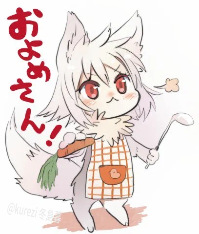 たくさん反応いただけたので狼ちゃん着衣まとめ(逆バニーの日、下着の日、海の日、およめさん)