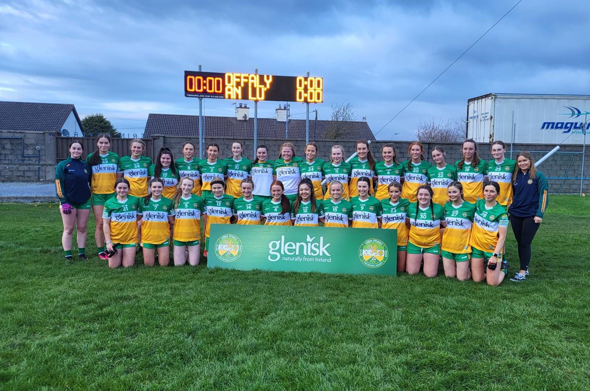 OffalyLGFA's tweet photo. Congratulations to our Minor team &amp; management who won their first game of the Championship last night. 
Great team effort from start to finish &amp; our lucky charms "Caoimhe Wristbands" 💚🤍💛
@LeinsterLGFA
@LadiesFootball
@Glenisk
@MidlandsSport
#LeinsterMinor #RoundOne https://t.co/GIUtllR4QB
