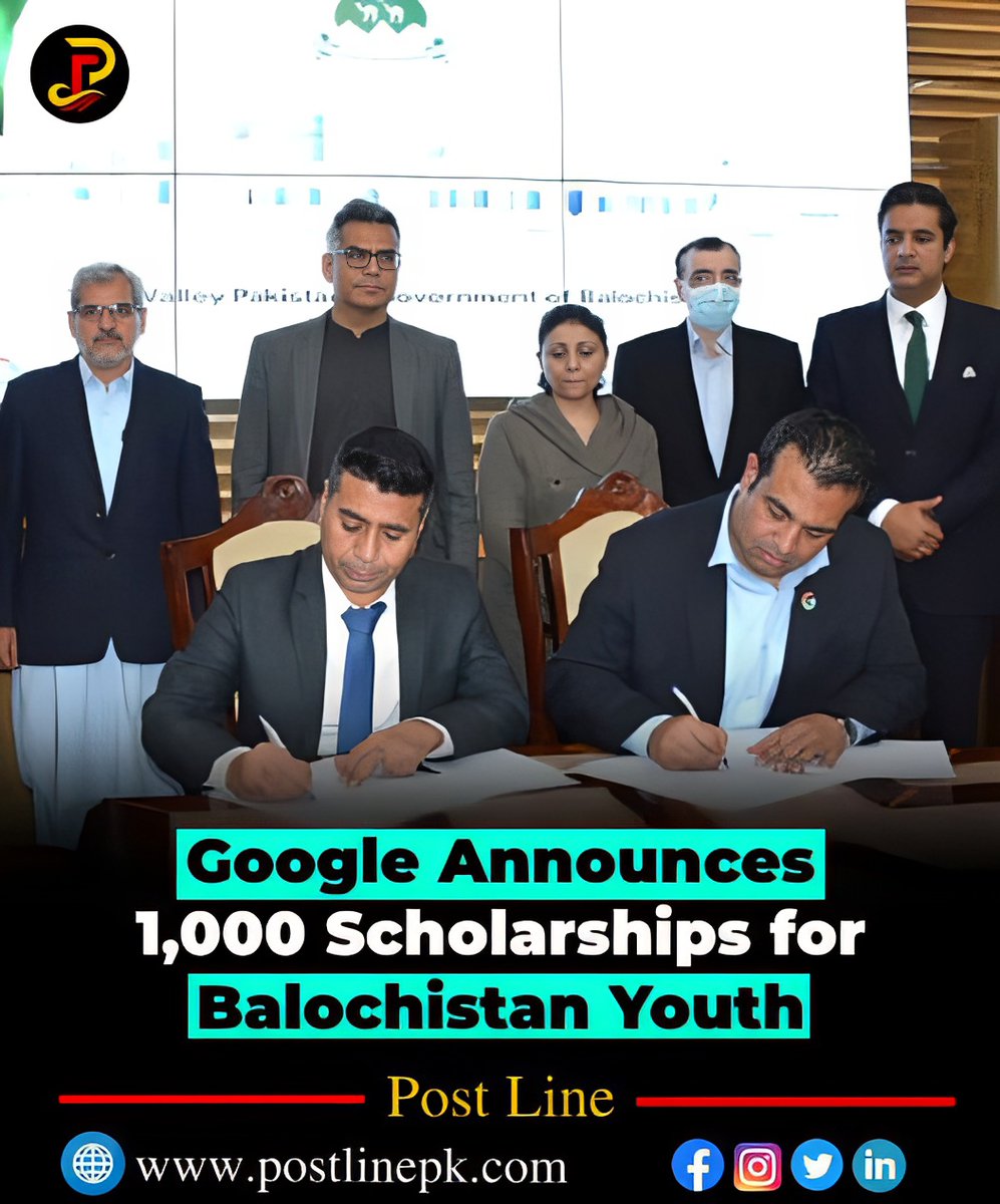 postlinepk's tweet photo. Google Announces 1,000 Scholarships for Balochistan Youth.
#postline #Balochistan #Pakistan #lahore #karachi #Multan #islamabad #india #mumbai #Delhi #BreakingNews #BREAKING #news #today #scholarships #GooglePlay #ipl #TATAIPL #students #studyabroad #freestudy #election #PTI https://t.co/yllgb6Wse6