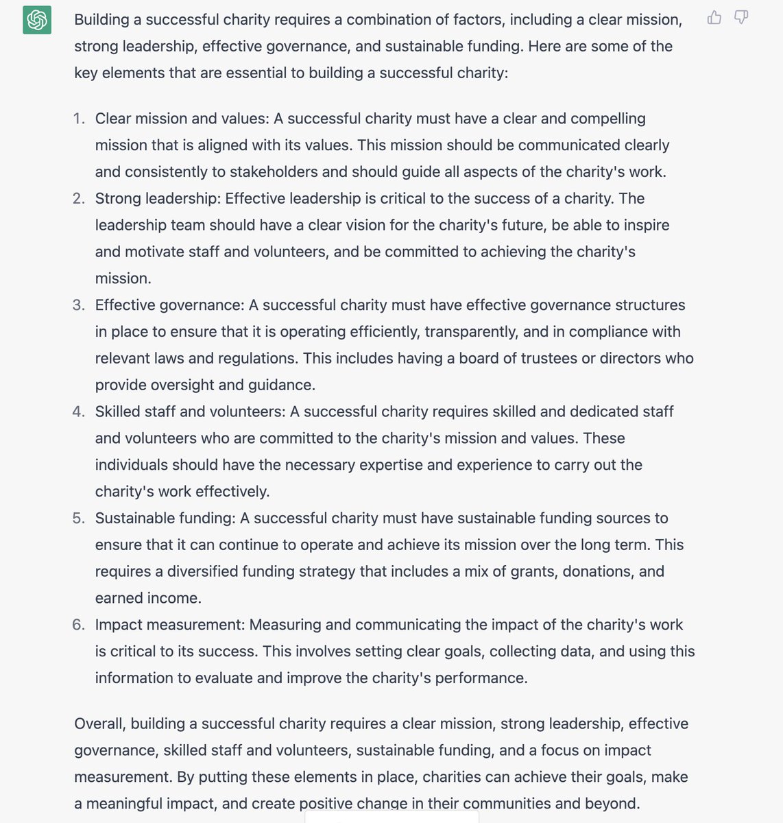 🤔 We asked #ChatGPT four key questions facing #Charity leaders in 2023, here were the responses. 

Screenshots below! How do you think the AI did? In our eyes, there’s some good advice in there!
