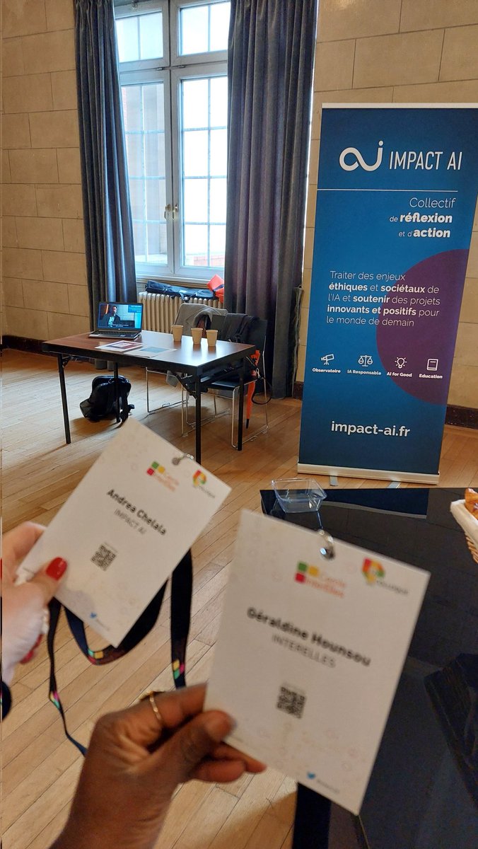andrea_chelala's tweet photo. Dans le cadre de notre PCJ @MBADMB, j'ai eu le plaisir de travailler avec @impactaiFrance et de participer au colloque #interel23! ✌️
#AIResponsable #AIetInclusion #GreenAI #ImpactAI https://t.co/FBeQ4n0L7b