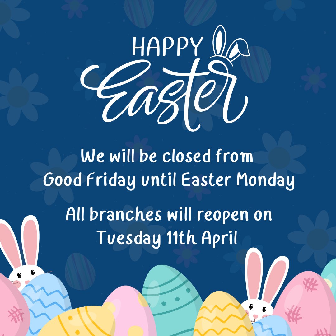 thewindowstore's tweet photo. All Window Store branches will be closed from Good Friday until Easter Monday, reopening on Tuesday 11th April. We'd like to wish all of our customers a Happy Easter.
#HappyEaster #tradecounter #TheWindowStore https://t.co/IYSFK20JRZ