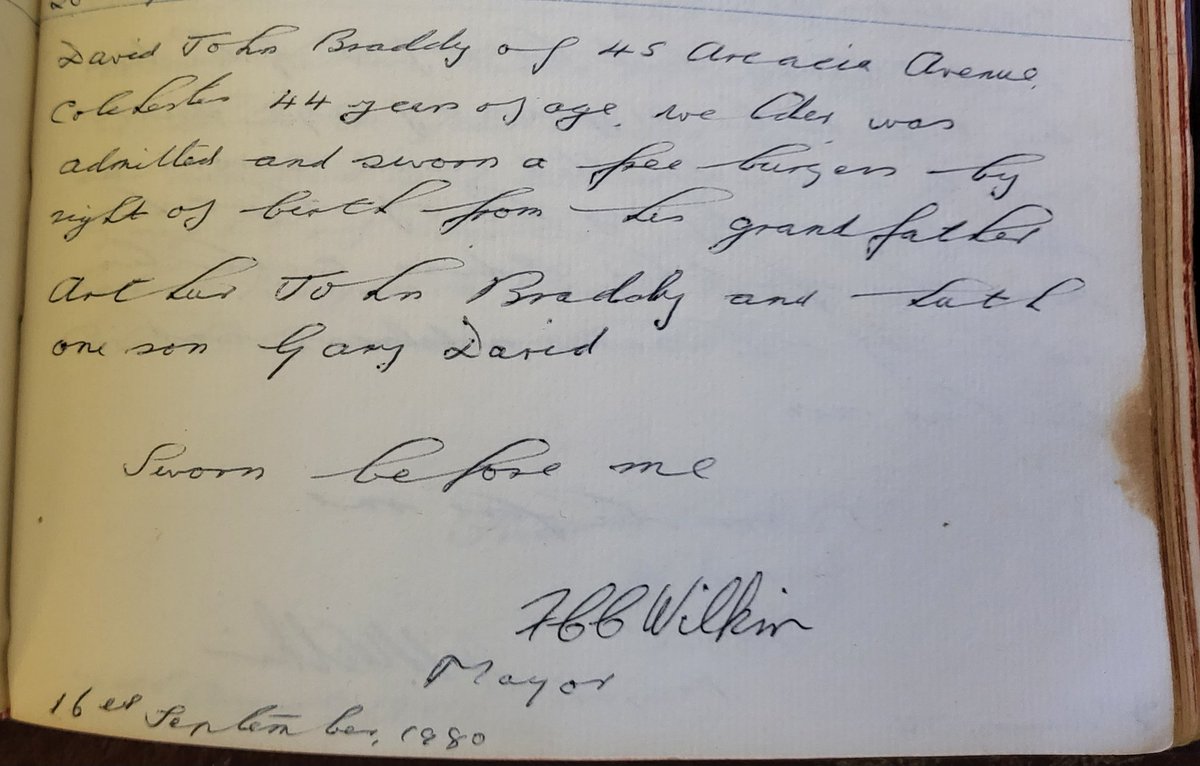 Humbled to have been admitted as a Freeburgess of <a href="/yourcolchester/">Colchester City Council</a> last night by the Mayor <a href="/Tim4Labour/">Tim Young</a>, in memory of my grandfather who served the City so dillegently for many years as a Councillor! As a proud son of #Essex, I hope to serve the City as well as he did! <a href="/Essex_LL/">Jennifer Tolhurst</a>