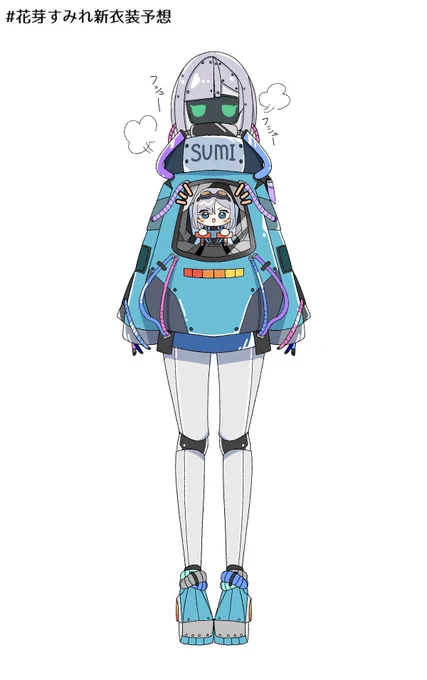 #花芽すみれ新衣装予想ロボットSUMI!!ミニすーちゃんが本体です。予想だから...予想...新衣装楽しみですー! 