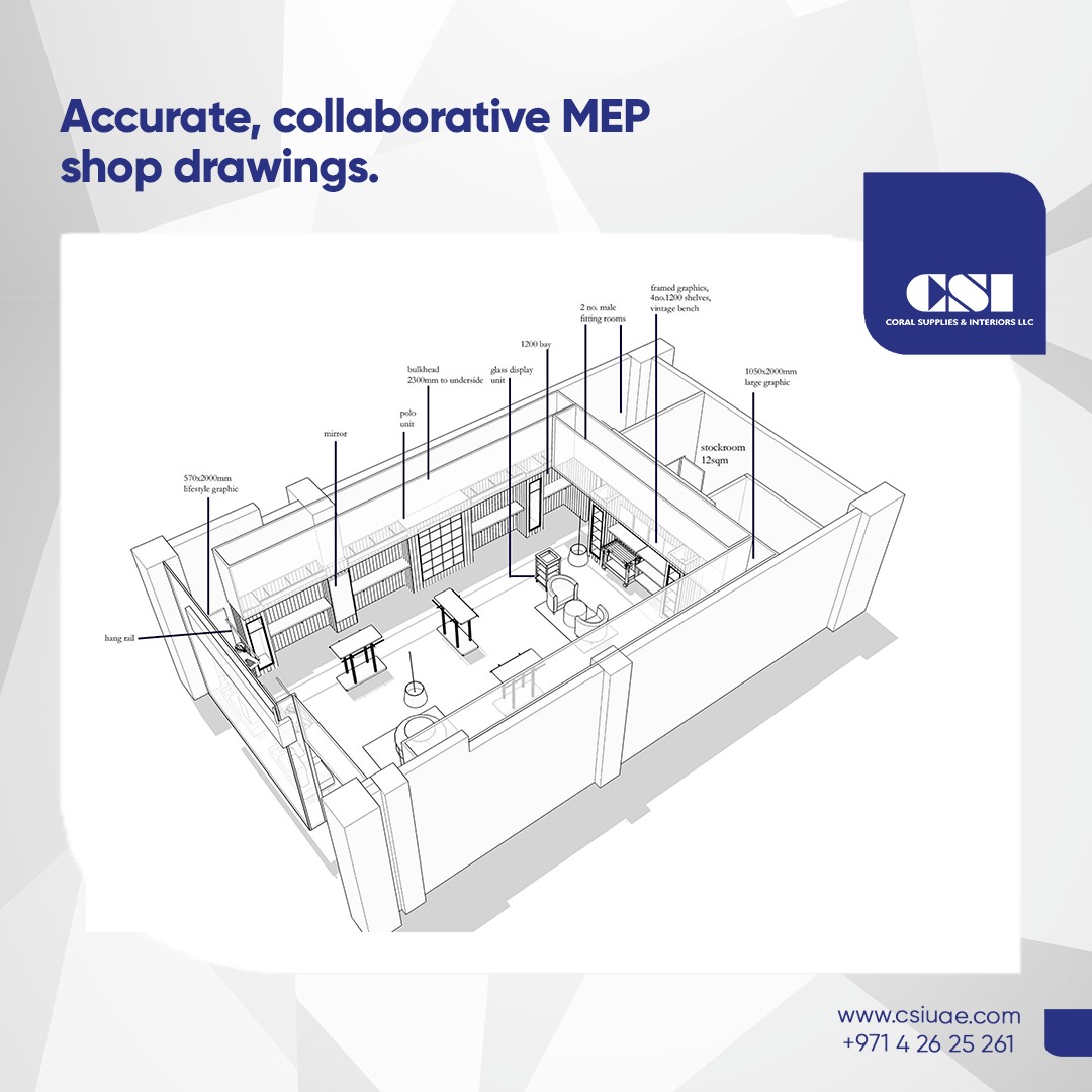 CoralSupplies's tweet image. Top of the game, coordinated #MEP retail shop drawings produced by clearing clashes between multiple engineering trades &amp;amp; identifying optimal routes. Fabrication details &amp;amp; installation locations are carefully embedded too.
📲+97142625261
#interiordesigning #MEPdesignservices #UAE