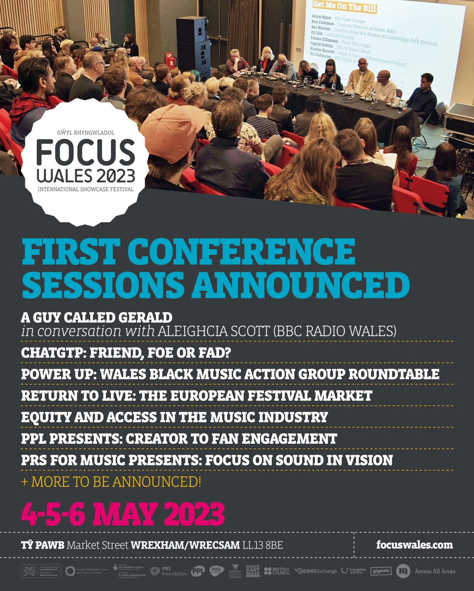 First conference sessions announced for FOCUS Wales 2023 + @guycalledgerald in conversation! Delegate passes on sale - focuswales.com/tickets/