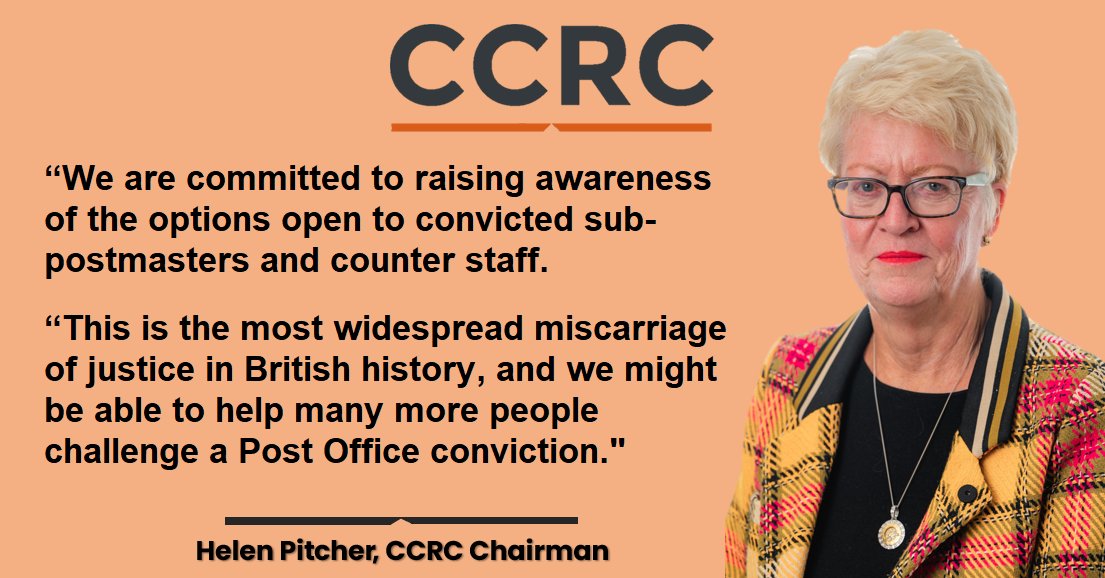 ccrcupdate's tweet photo. 📰 NEWS⚖️

We have referred two more Post Office convictions due to concerns about the Horizon IT system - taking the total to 66.

This is the most widespread miscarriage of justice in British history and our door remains open to other potential victims.

https://t.co/7EDHGWktCg https://t.co/ieJYgyXpej