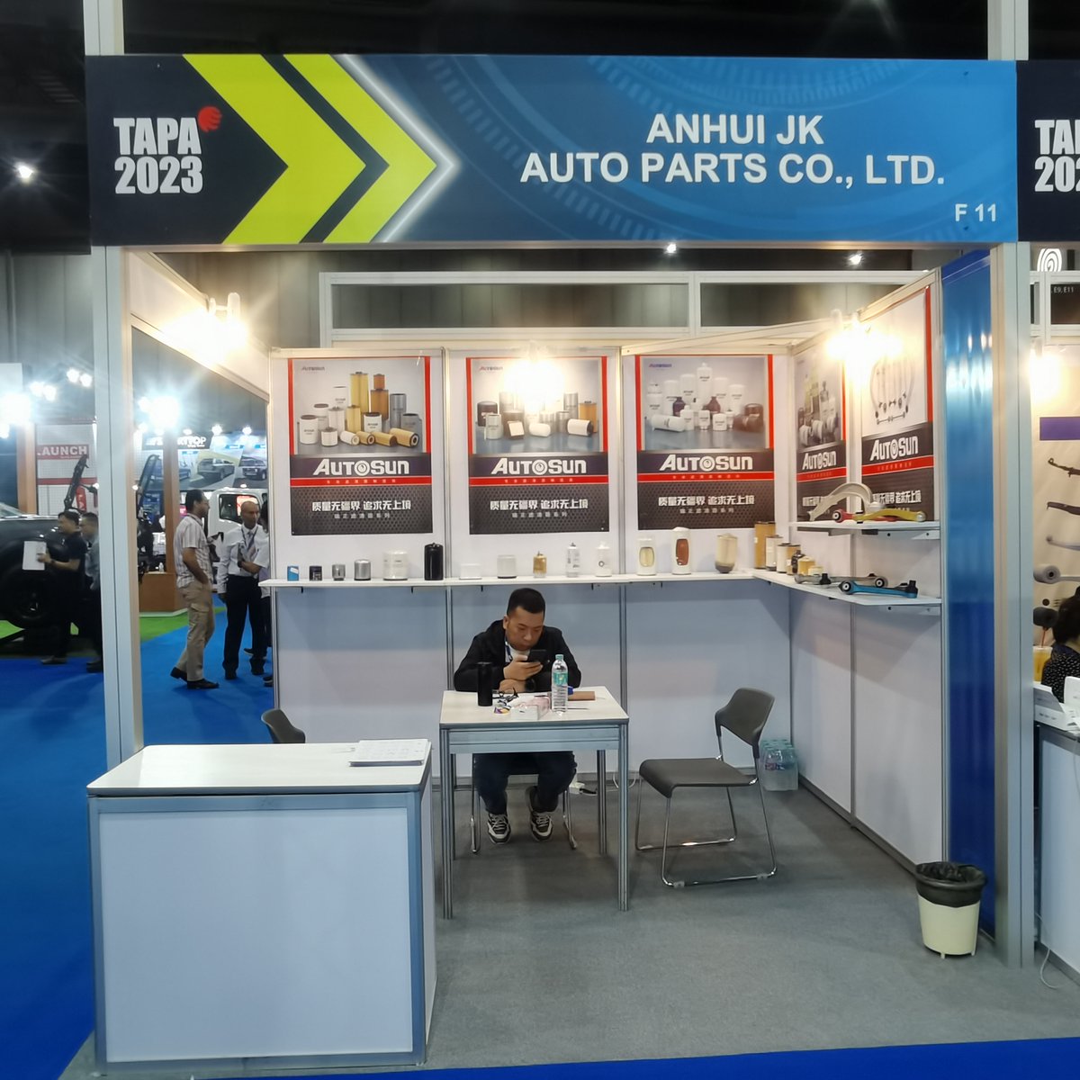 Welcome to our booth at Thailand Auto Parts & Accessories Fair.
#Tapa2023 #autoparts #filters #oilfilters #fuelfilters #controlarm #carparts #truckparts