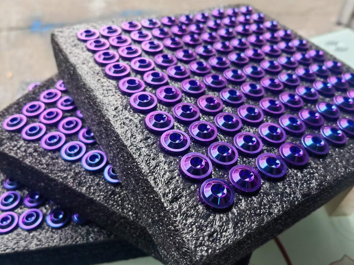 #Titanium Bolts #Color plating.    Color plated titanium bolts are used in motorcycle modification. German customers are very satisfied, we will continue to work hard and strive to do better!
