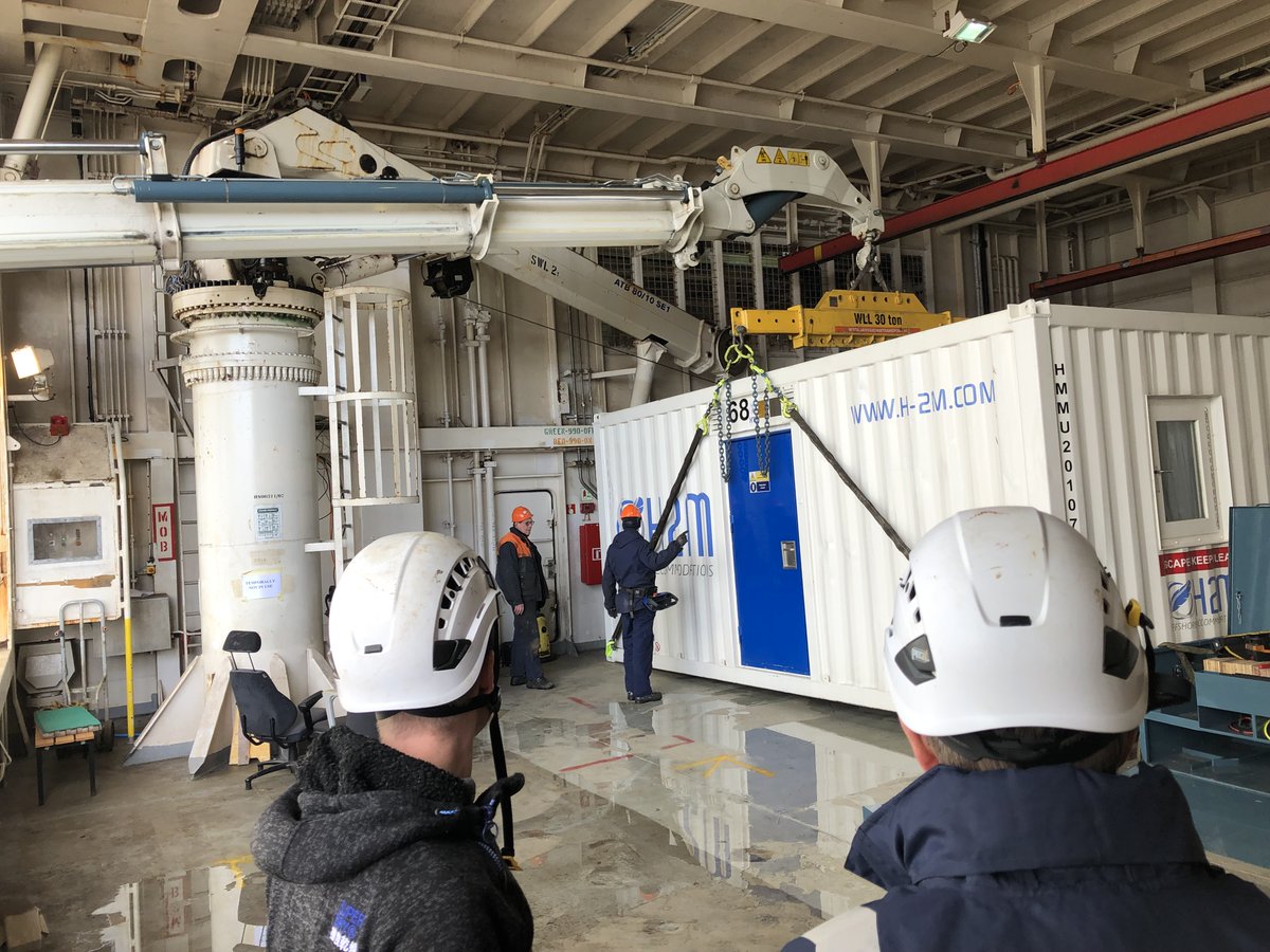 H2Moffshore's tweet photo. H2M has recently completed the mobilization of several lightweight accommodations modules inside the hangar of a vessel, where space was limited, and the entrance to the hangar posed significant challenges. 
#offshoreaccommodation #TLQ #livingquarters #a60cabins #offshorewind https://t.co/zinOBjadoG