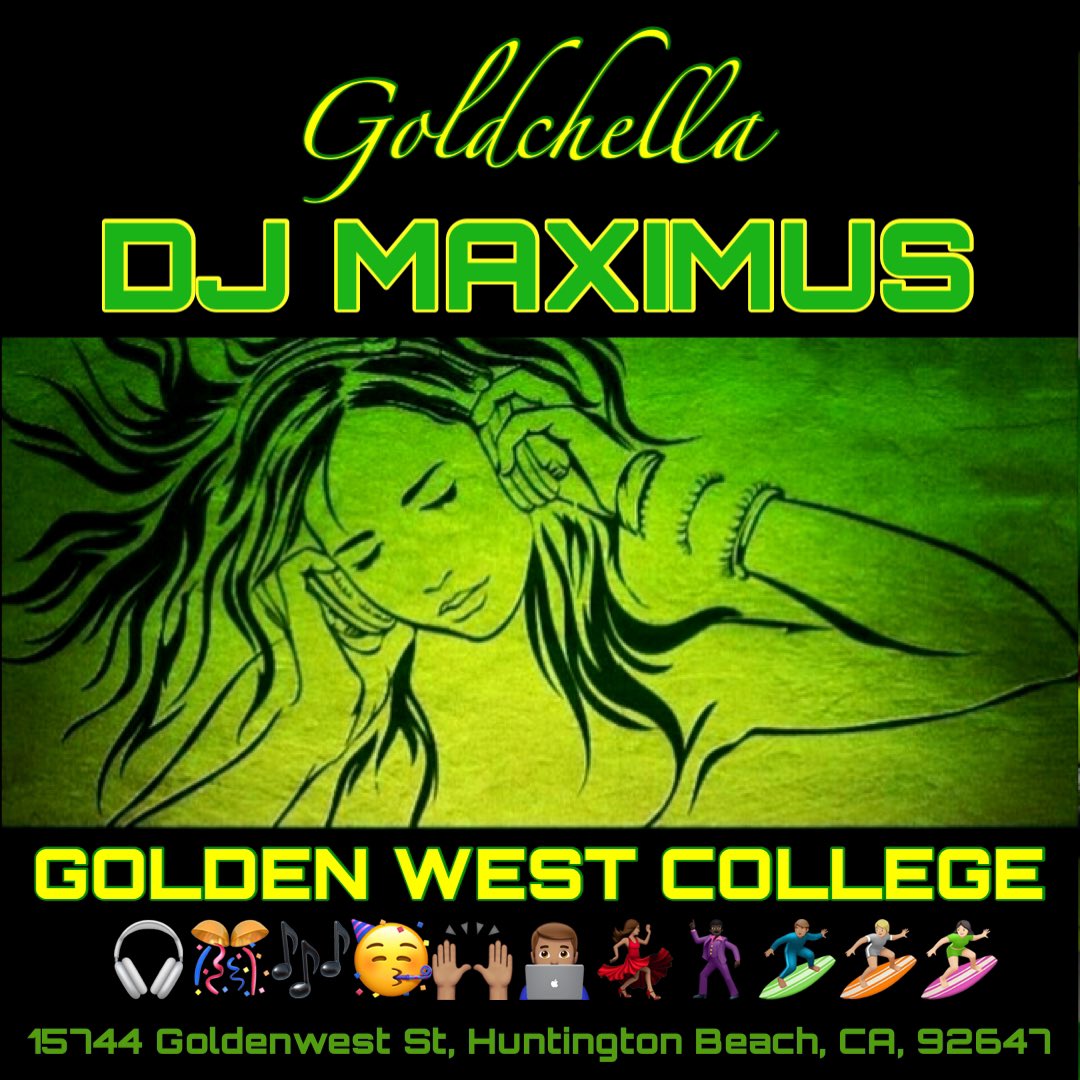 DJ Maximus spinning all the hottest bangers! 8AM-3PM. Party people make some noise! #goldenwestcollege #DJ #DJs #DJMaximus #Party #HandsInTheAir #huntingtonbeach #turntup #surfcity #carnaval #Turntables #Hiphop #cardibup #edm #electro #djlife #Deephouse #gwc #nightlife #partyup