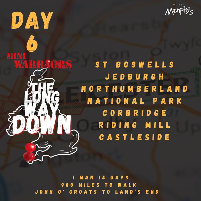 conkers3's tweet photo. @ZephsCafe @OadbyTownCentre @OadbyFoodBank @miniwarriors2 @LongWayDown23 @IanCaldwell8 @MenphysUK @MenphysSportsCl @Deacyliam Today @MiniWarriors2 will be walking from #StBoswells to #Castleside. Leaving wonderful #Scotland 4 the brilliant #NorthEast
If u are in any of these areas please come say hi to Dean! He’ll really appreciate your words of encouragement as he continues his 900 miles #Charity walk https://t.co/vgswl21sFQ