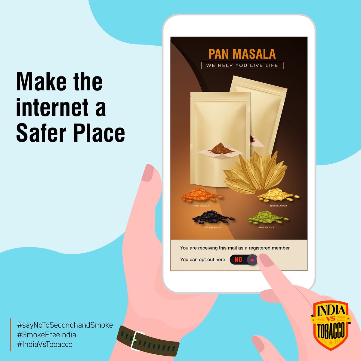 IndiaVsTobacco's tweet photo. Tobacco companies are leveraging the internet platform to promote their products and create a new generation of tobacco users. We must protect the youth from its harms.
#sayNoToSecondhandSmoke #SmokeFreeIndia #QuitToWin #BreatheLifeNotSmoke #IndiaVsTobacco https://t.co/c5D4rz2h20