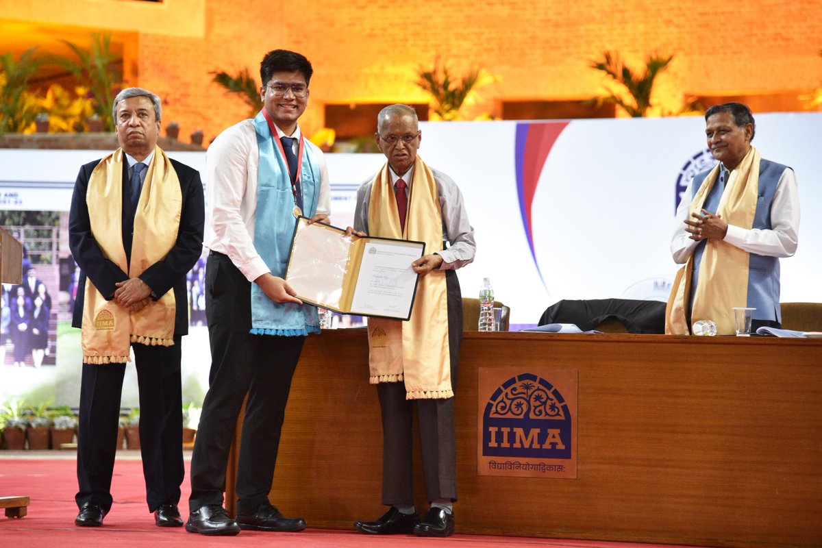 IIMAhmedabad's tweet photo. Congratulations to Shivani Dinesh Agarwal, Kaustubh Vyas and Sanket, who were awarded the Gold medal for their scholastic performance in the MBA-PGP Class of 2023. Dear Shivani, Kaustubh and Sanket, we wish you the very best.
#IIMAGoldmedalist #IIMA #IIMAPGP #IIMAConvocation https://t.co/GmPB8IiOKH