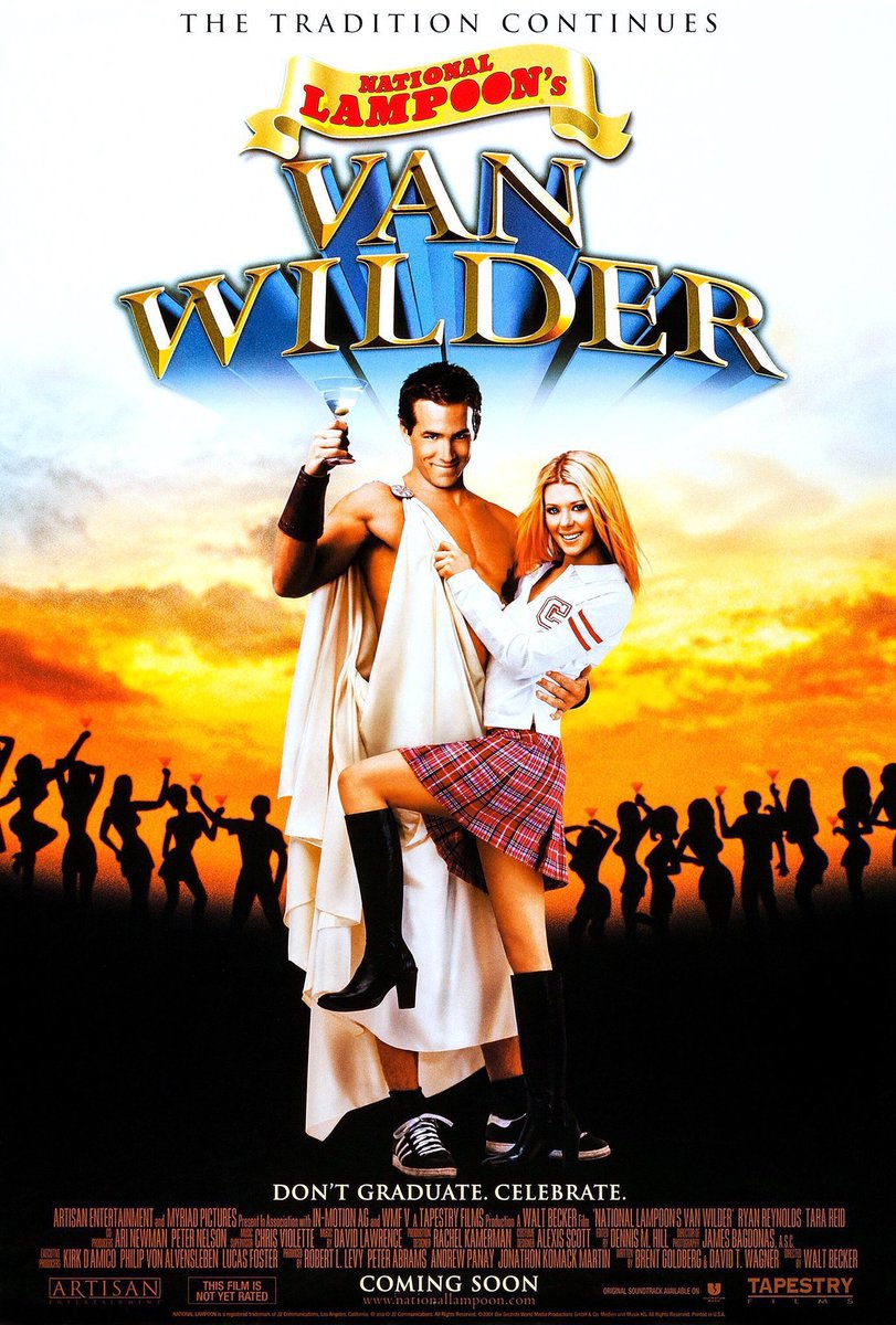 FilmNewsNos's tweet photo. 🎬MOVIE HISTORY: 21 years ago today April 5, 2002 the movie ‘Van Wilder’ opened in theaters!
#RyanReynolds @TaraReid @kalpenn #TimMatheson #PaulGleason #DanielCosgrove #TeckHolmes #EmilyRutherford #CurtisArmstrong #DeonRichmond #SophiaBush #SimonHelberg @aaronpaul_8 @ErikEstrada https://t.co/YEJXS20bs9