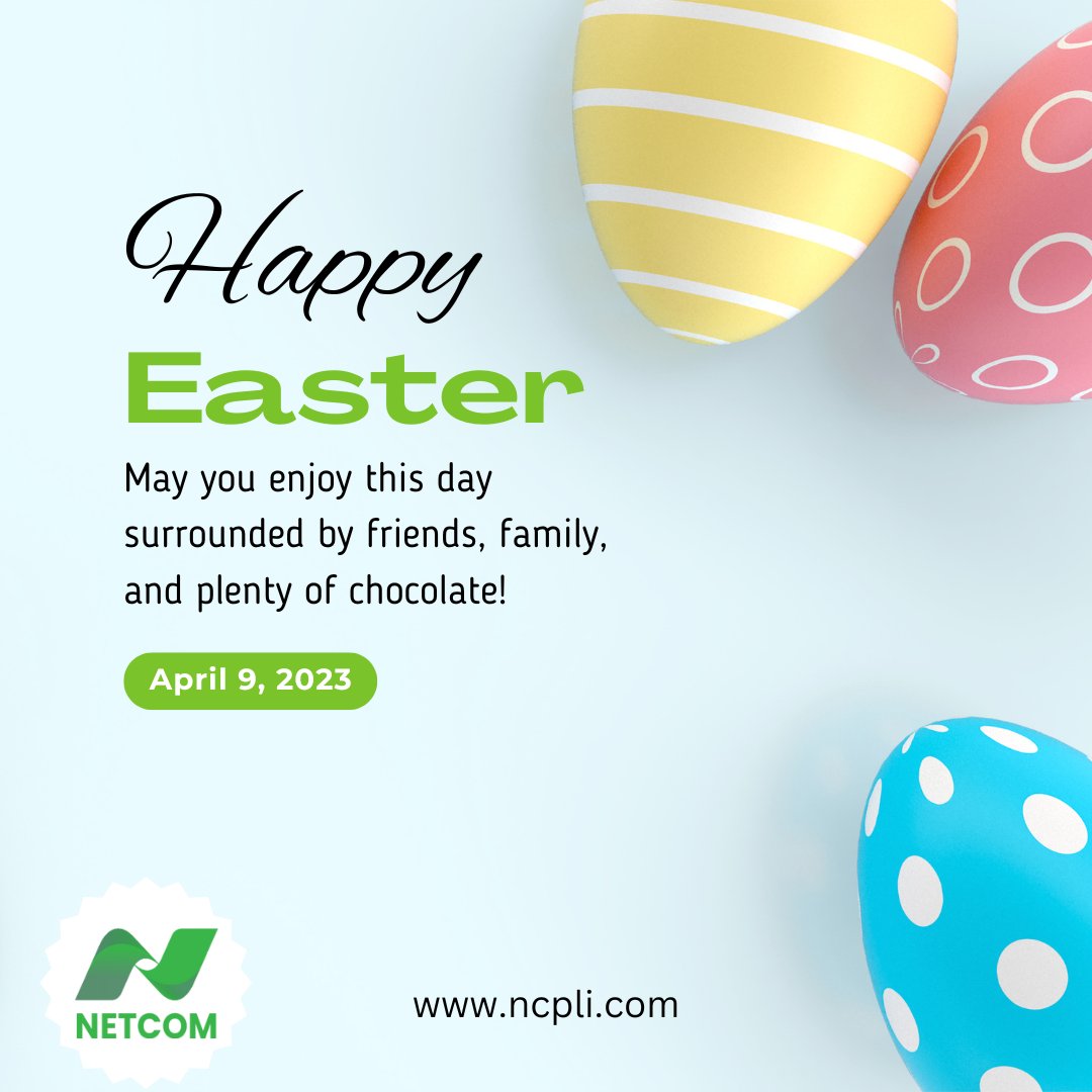 NetcomTvl's tweet photo. May God shower you with blessings, love, and peace this Easter.
#Easter2023 #HappyEaster2023 #NetcomComputers #ncpli https://t.co/0GEuJeoAYZ