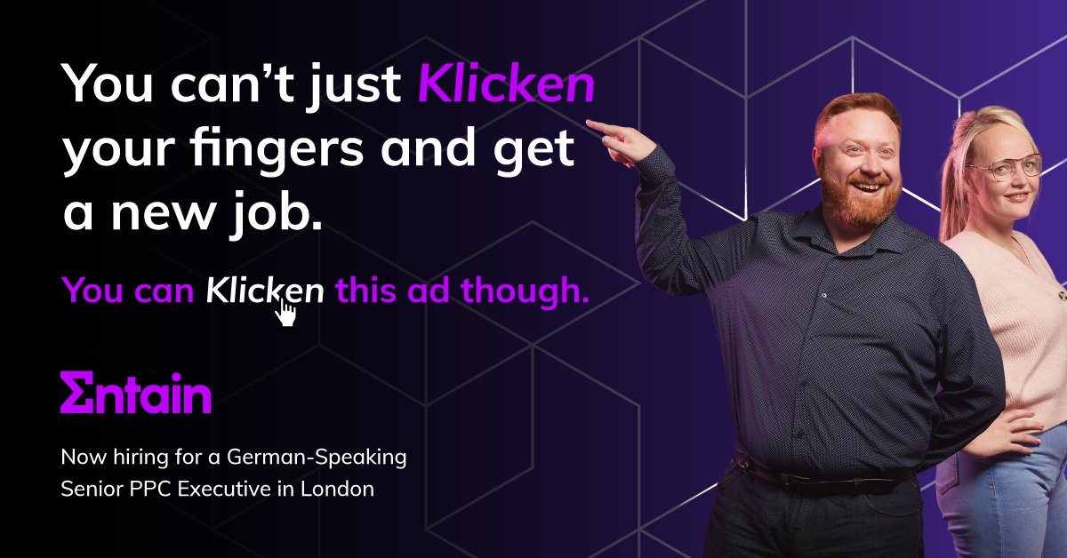 EntainCareers's tweet photo. Fancy for a career opportunity that’s a little more ‘wunderbar’?

Well, stop your looking and just start Klicken. If you’d like to be part of our amazing PPC team in London, then you know what to do… (Klicken!)

https://t.co/POFuh3HIsW https://t.co/9YxMjk0fS4