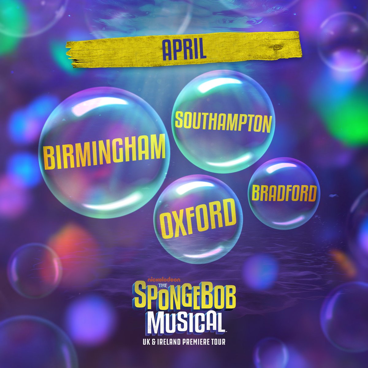 We are open - and here is a reminder of where we’re coming this month! 🫧✨ 

#SpongeBobUKTour