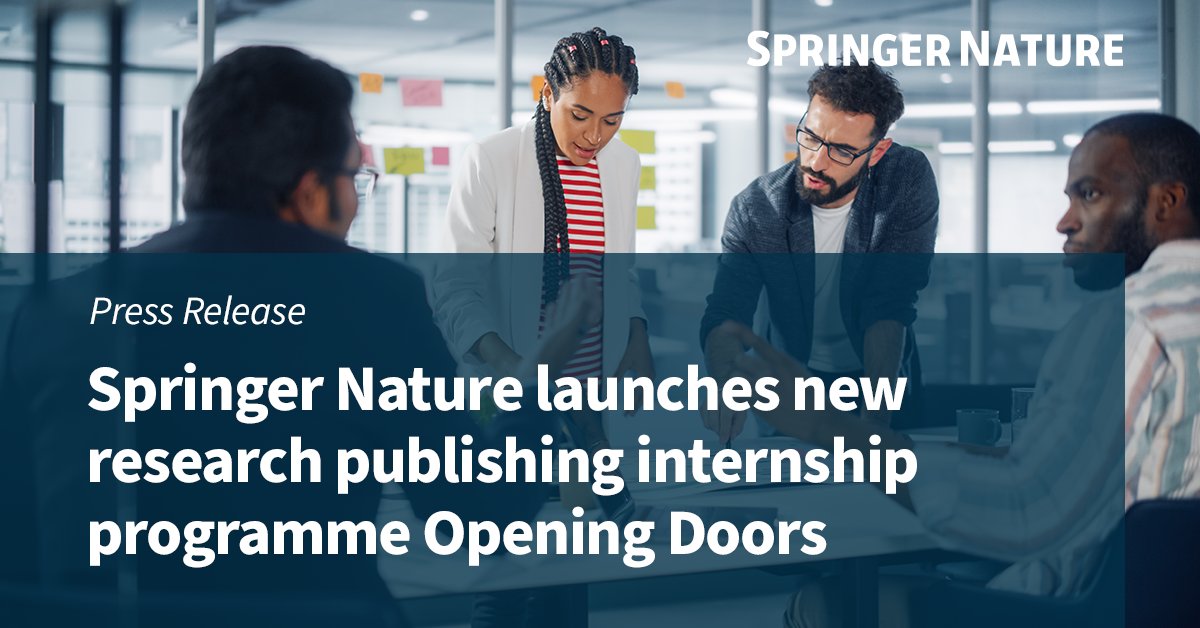 Students and recent graduates in the UK and US are invited to apply for Springer Nature’s new paid internship scheme, Opening Doors, aimed at improving industry diversity and inclusion. Learn more: bit.ly/3Gmx4NK