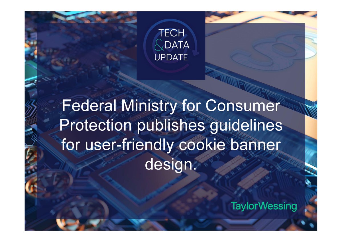 techdata_update's tweet image. A European stakeholder initiative funded by the German Federal Ministry for Consumer Protection has developed design guidelines as well as a sample cookie banner for fair and consumer-friendly cookie banners, which were published on January 26, 2023.