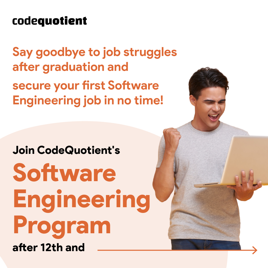 CodeQuotient's tweet image. Graduate with Software Engineering work experience by joining CQ-SEP and ensure a placement at leading tech companies soon after graduation without the hassle of job hunting.

Apply now at: codequotient.com/cq-sep

#CodeQuotient #CQSEP #SoftwareEngineeringProgram