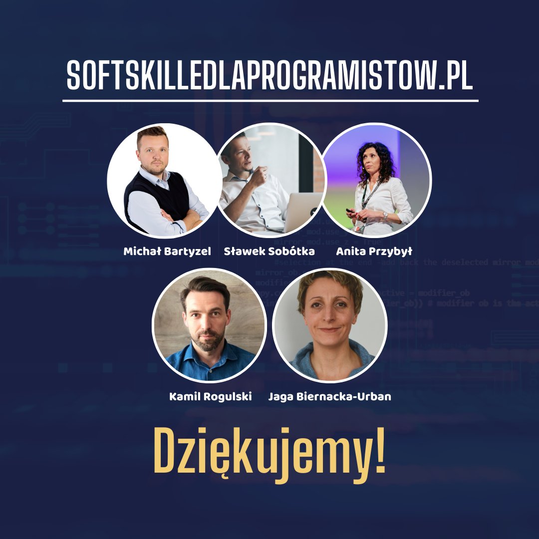 Piąta edycja warsztatów Soft Skille Dla Programistów za nami!  <a href="/mjawulski/">Michał Jawulski</a> <a href="/MateuszBudzar/">Mateusz Budzar</a> dzięki za kolejną edycję!
⏰Zapiszcie się na listę oczekujących i dołączcie do naszego newslettera, damy wam znać o 6 edycji! :-)
softskilledlaprogramistow.pl
#ittz