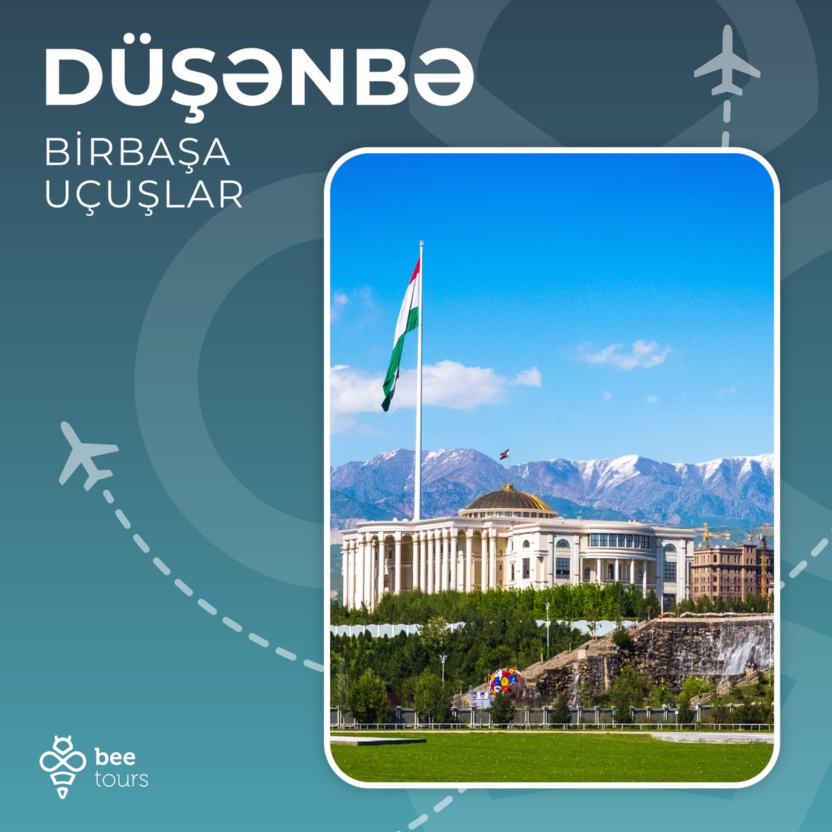 beetoursaz's tweet photo. 🇹🇯 Buta Airways-dən Tacikistanın paytaxtı Düşənbəyə birbaşa reys!😍
⠀
Mayın 30-dan etibarən Düşənbəyə birbaşa uçuşlar həftədə üç dəfə - bazar ertəsi, çərşənbə axşamı və cümə axşamı günləri həyata keçiriləcək.

Ətraflı məlumat üçün:
+994502991306

#beetours #düşənbə #tacikistan https://t.co/lc2CV8lCro