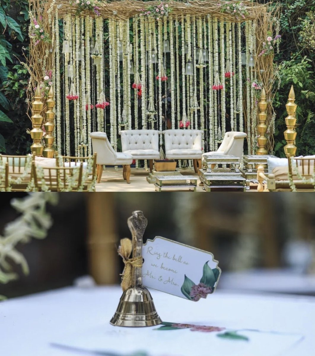 VenueMonk's tweet photo. Taking you back to decor for @deespeak special day was designed to recreate a fragrant Indian garden. “Lots of diyas and candles were added to enhance that magical fairy tale feeling.” 
Isn’t it too beautiful?💕💫🌸 https://t.co/DO7v1auxbm