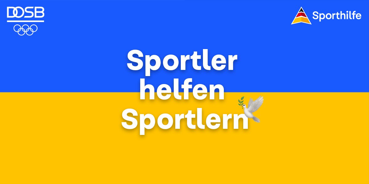 Seit Ausbruch des russ. Angriffskrieges auf die Ukraine engagieren sich Sportvereine und -verbände in ganz Deutschland für ukrainische Geflüchtete. #IDSDP

Mit dem Soforthilfefonds konnten wir bereits >70 Projekte im Breiten- und Leistungssport fördern.
➡️ dosb.de/ueber-uns/ukra…