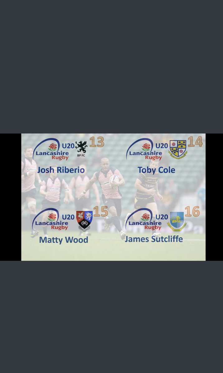 LSH_Rugby's tweet photo. 🌹 County Selection 🌹 
Congratulations to Matthew Wood who has been selected at 15 to play against cheshire. The game will be hosted down the lane at the home of the Counties 1 ADM Lancashire and Cheshire champions Liverpool St Helen’s. Kick off is scheduled for 2pm
#upthelaners https://t.co/LheVHCPXip