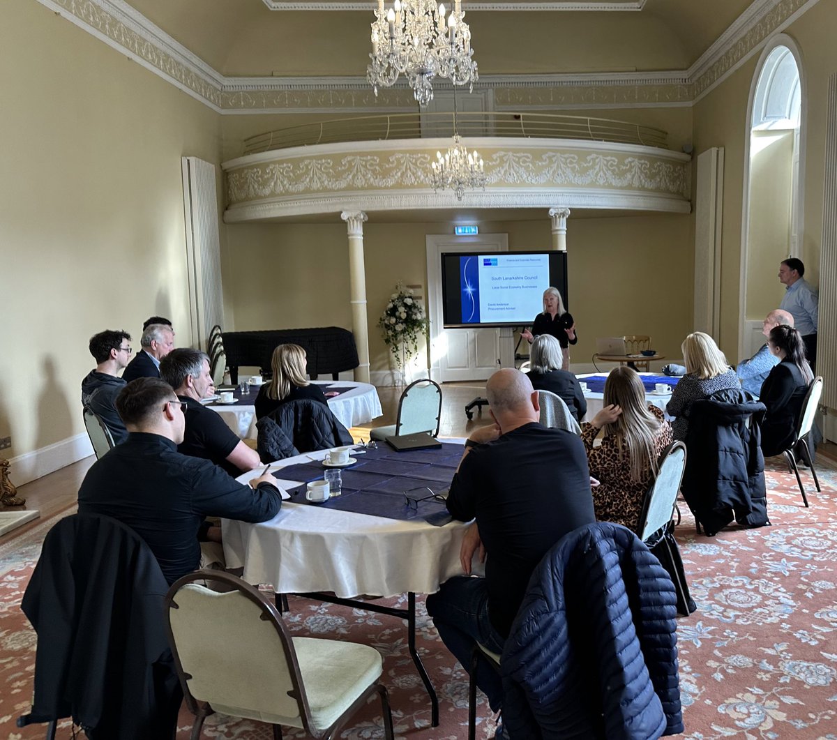 sdpscotland's tweet photo. “A Conversation about Public Sector Contracts” with @SouthLanCouncil gets underway with local social enterprises at Low Parks Museum in #Hamilton this morning. #PowerOfProcurement #PowerOfSDP #socent #ScotlandIsNow #SupportScottishBusiness https://t.co/t2B4LIS2Pu