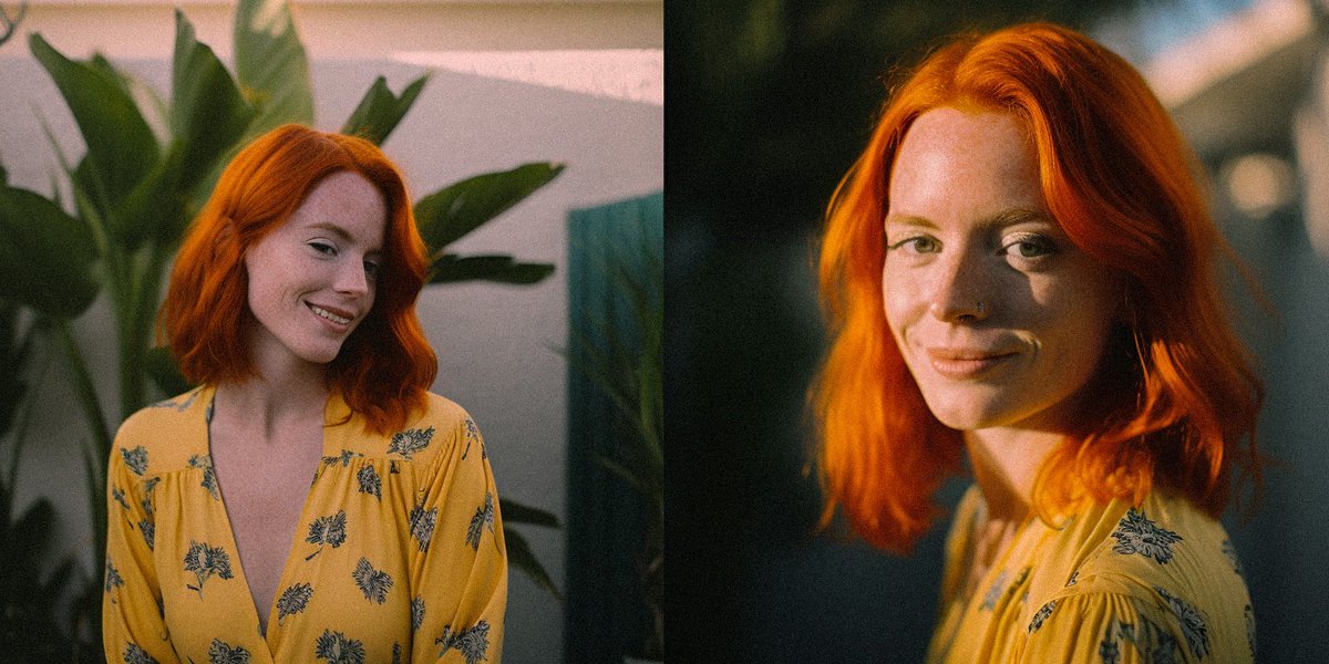 Gm🌞 played a bit around with the „split in two images“ prompt as in 99% it gives you the same person at the same location, wearing the same clothes but in different angles. Love it!