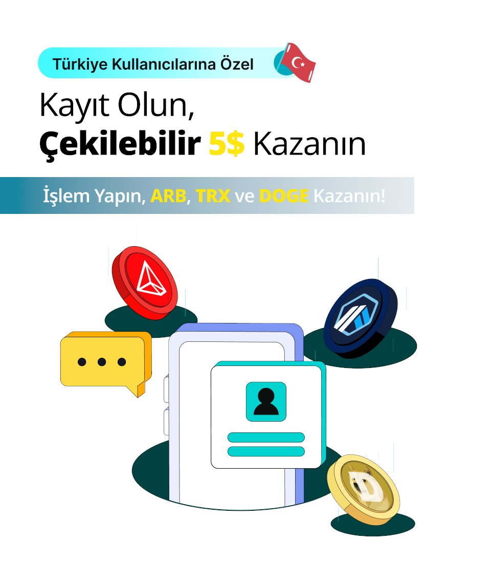 Bitget Türkiye Ailemize Özel Etkinliğimizle  #ARB #TRX #DOGE ve #USDT Kazanın!

📲 Kayıt Olun ve İşlem Yapın 5 USDT Kazanın
💸Tüm Kullanıcılarımız İçin İşlem Yapın, #ARB, #TRX ve #DOGE Kazanın!
☑️Günlük görevler Tamamlayın 50 #USDT kazanın!

Detaylar 👉 bitget.com/tr/support/art…