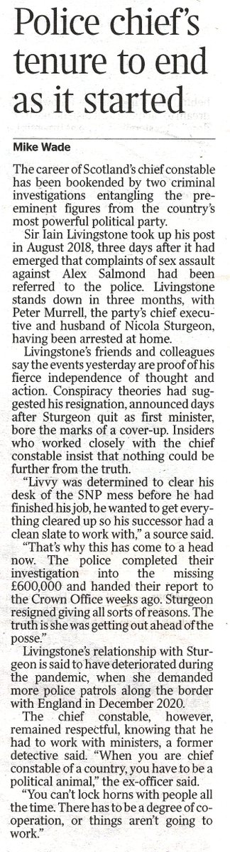 '@PoliceScotland chief @CC_Livingstone’s tenure to end as it started after arrest of @NicolaSturgeon’s husband'
🇬🇧
thetimes.co.uk/article/police…
