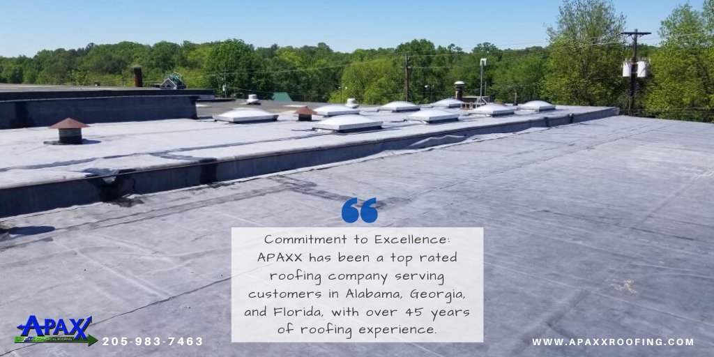 We are known for our quality workmanship while using the highest quality materials. Our #APAXX teams work and lead with honesty, accountability and responsibility.  

We Care and Our Customers Matter! 

💪 More About us: apaxxroofing.com 
Call: 205-983-7463 #TPO #EPDM