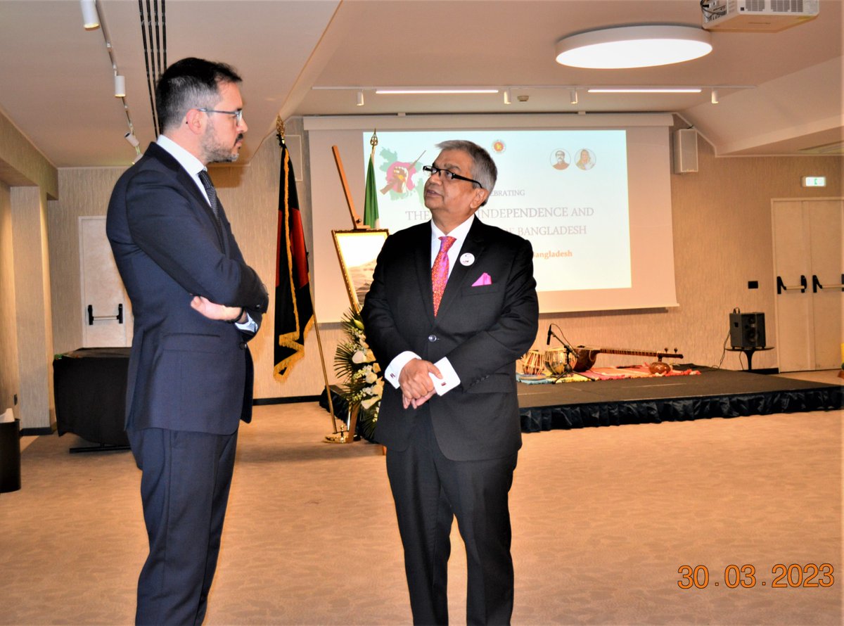BCGMilan's tweet photo. Md. Shameem Ahsan the Ambassador of Bangladesh to Italy, senior officials of Italy, members of the consular corps, media representatives and academics attended the reception for the Independence Day of Bangladesh at Starhotels Ritz, Milan this year! #bangladesh#independenceday https://t.co/3CitZHM5vY