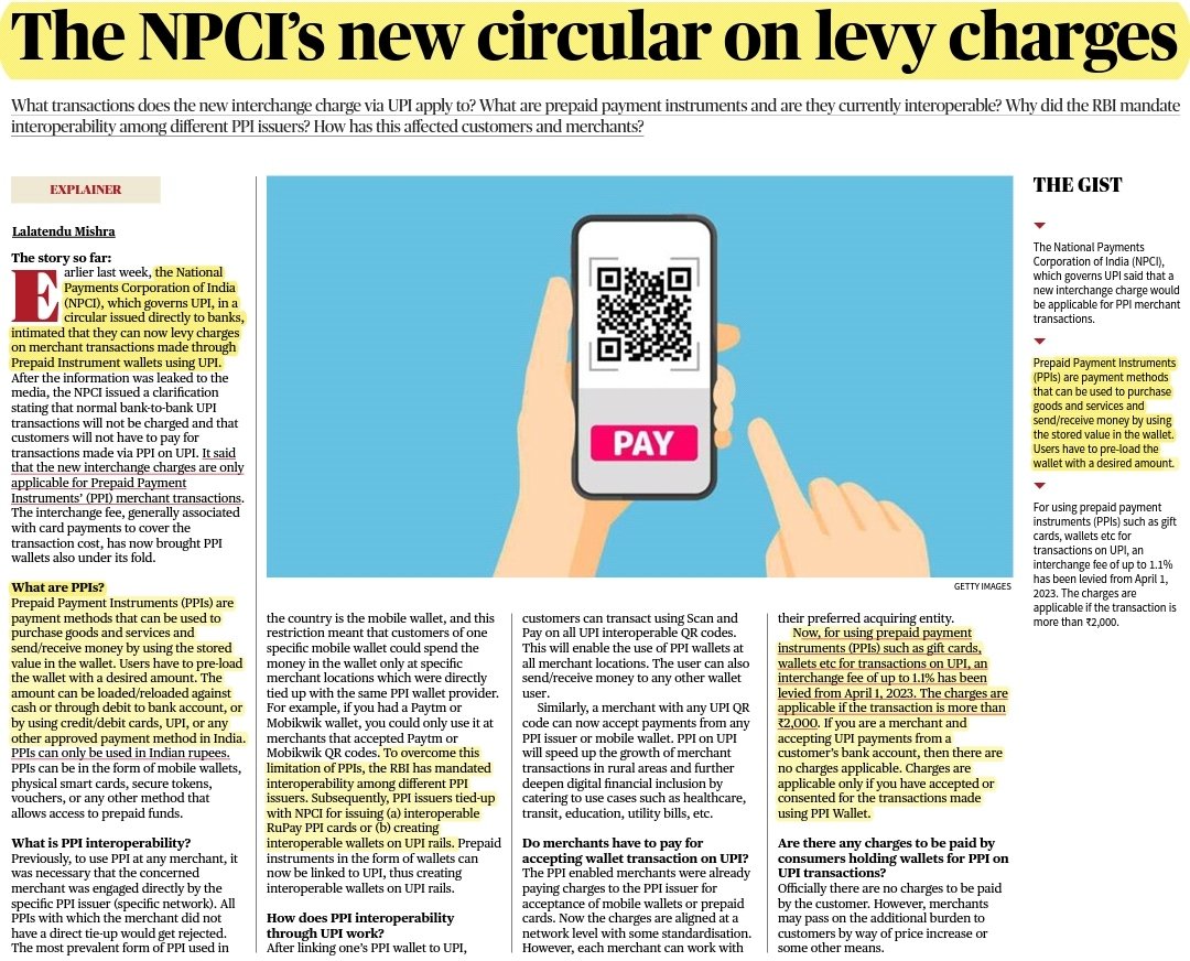 The NPCI's new circular on levy charges

Source: The Hindu 

GS Paper 3
Syllabus: Indian Economy and issues relating to planning

#UPSC #UPIcharges #npcil 
#HanumanJayanti