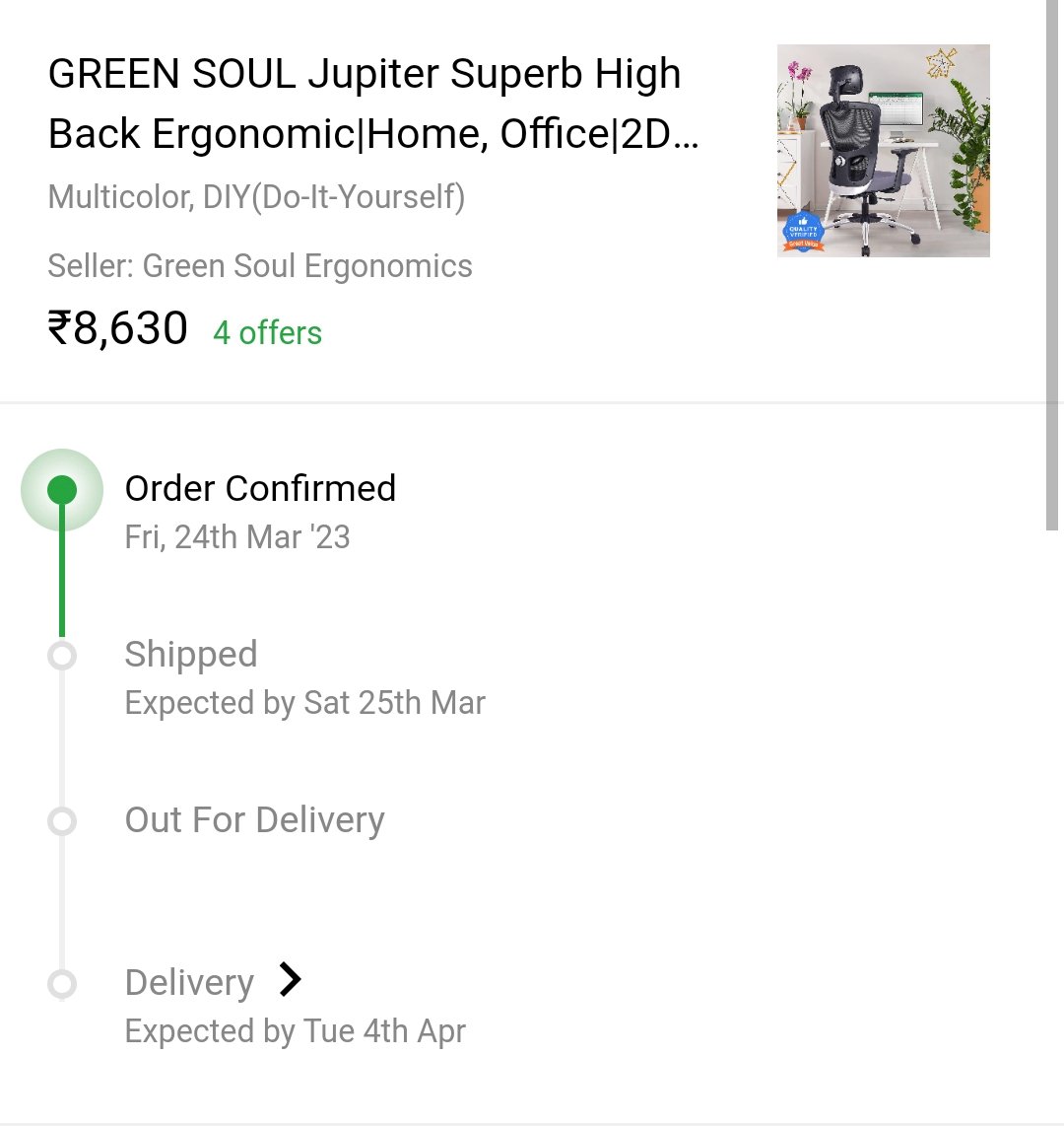 Deepak kashyap (@smartydeepuu) on Twitter photo Hello <a href="/flipkartsupport/">FlipkartSupport</a> i have ordered a <a href="/greensoulergo/">Green Soul</a> chair on 24th march but still not received my also there is not any shipping update from <a href="/Flipkart/">Flipkart</a> and on <a href="/delhivery/">Delhivery</a> it shows my product has been returned i don't know why.
Please look into it and slove my issue ASAP. Hello <a href="/flipkartsupport/">FlipkartSupport</a> i have ordered a <a href="/greensoulergo/">Green Soul</a> chair on 24th march but still not received my also there is not any shipping update from <a href="/Flipkart/">Flipkart</a> and on <a href="/delhivery/">Delhivery</a> it shows my product has been returned i don't know why.
Please look into it and slove my issue ASAP.