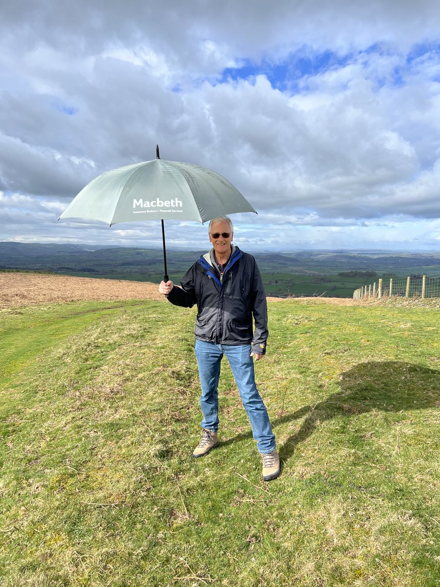 Simon_Claxton's tweet photo. The Macbeth brolly on top of the Shropshire hills. Always comes in handy !! https://t.co/JXD3Agb4ng