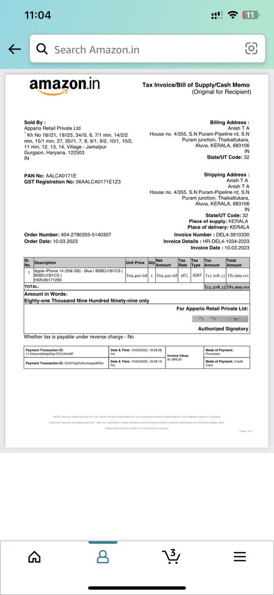 Anish07699735's tweet photo. I Bought an iPhone 14 Blue color from @amazonIN. When I unboxed, it was a black plastic dummy piece. Now they are refusing to pay me back. @Apple @amazonIN @amazon @MrPerfectTech @jagograhakjago @sarathsneontech @yabhishekhd  @tech_burner @geekyranjit @callmeshazzam @praaatiiik https://t.co/f9rfDN1GnP