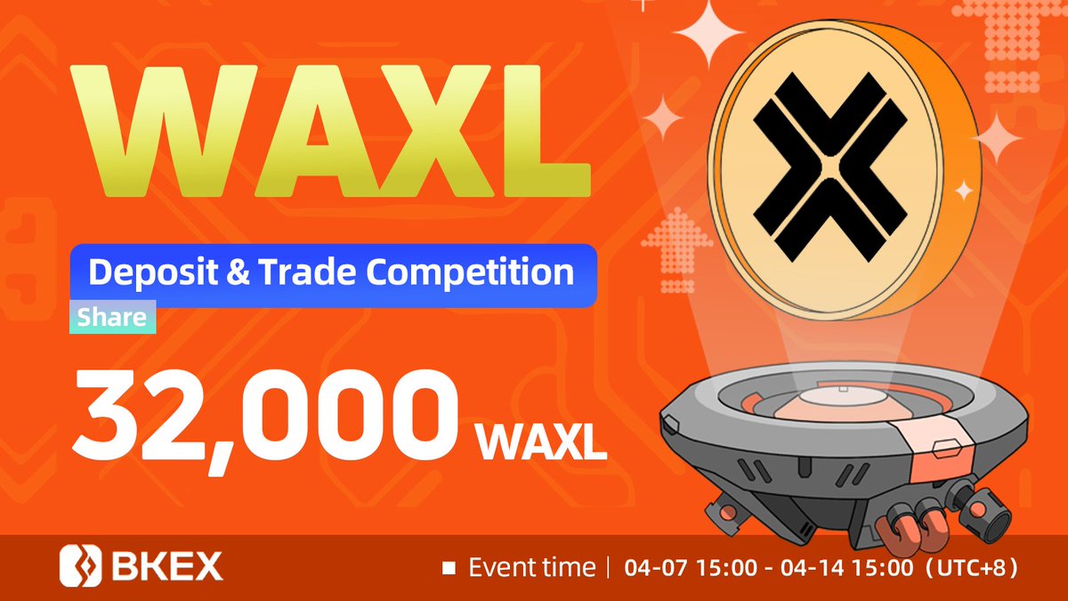 🔥Deposit &amp; Trade #WAXL to Share 32,000 #WAXL

⏰15:00 04/07 ~ 15:00 04/14 (UTC+8)
👉bkex.zendesk.com/hc/en-us/artic…

🔥800 #WAXL Giveaway

✅Follow <a href="/BKEXGlobal/">BKEX</a> &amp; <a href="/axelarcore/">Formerly Axelar, now at @axelarnetwork</a>
✅RT &amp; Comment BKEX UID
✅Tag 3
✅Join TG: t.me/BKEXEnglish

20 ppl share 800 WAXL on Apr 7
