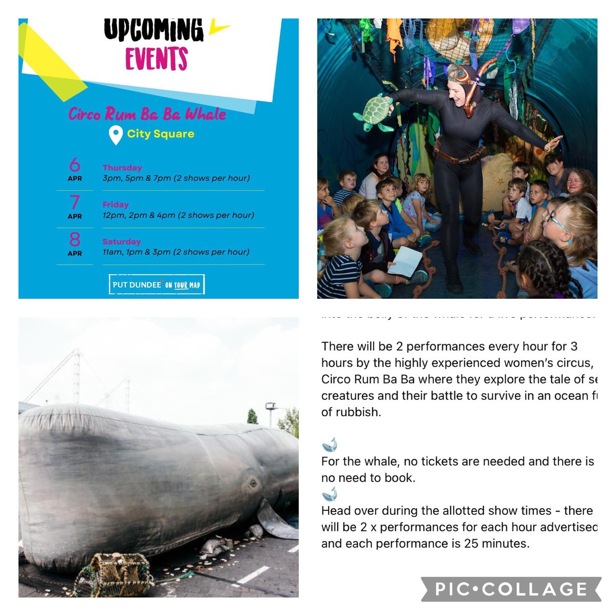Looking for family fun in the Easter Holidays? Why not head to City Centre to see Circo RumBa Ba’s 18ft Whale! Details below
